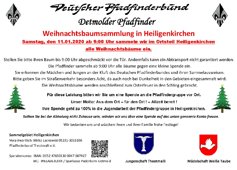 Weihnachtsbaumsammlung 2020 Heiligenkirchen